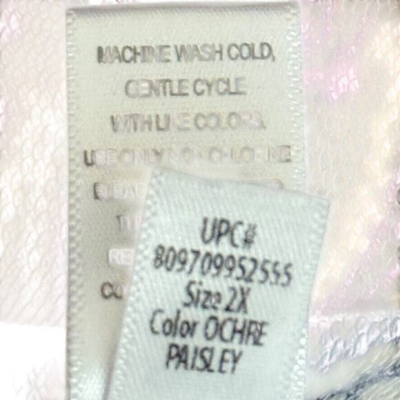 Cuddl Duds Lightweight Comfort Soft Knit Stretch Blazer Paisley Womens Jacket 2X - Picture 14 of 16